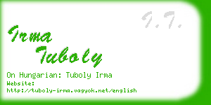 irma tuboly business card